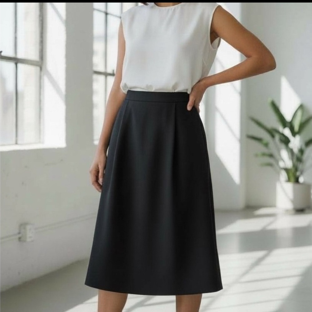 Jones New York Classic Black Pencil wool Skirt